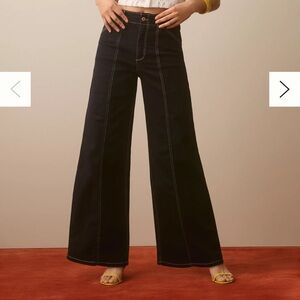 The Delaney Clean-Seamed High-Rise Wide-Leg Jeans by Maeve